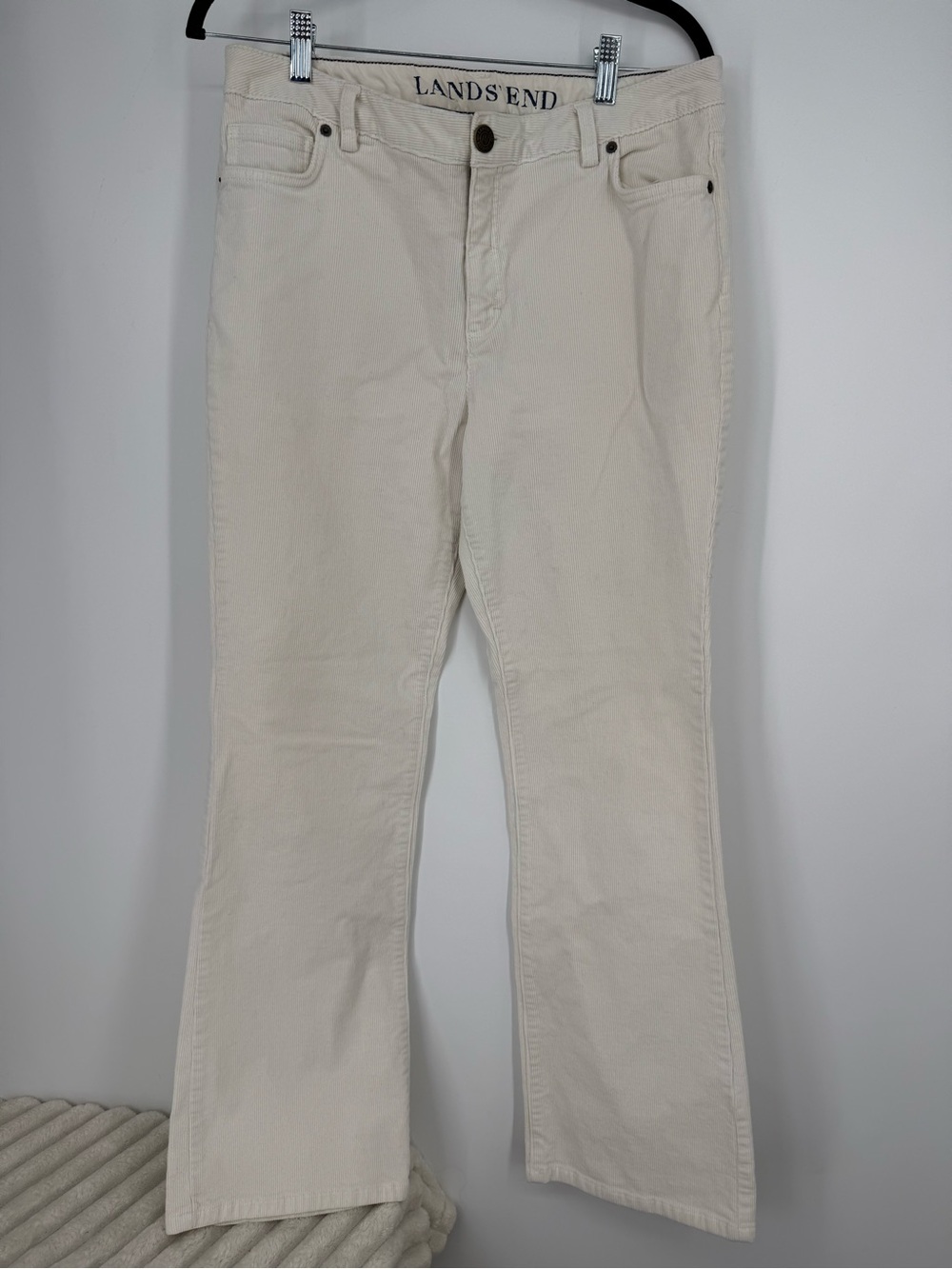 Lands' End Women's Cream Bootcut Corduroy Jeans size 12